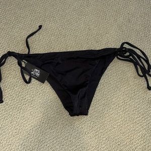 Black tie string bikini bottoms